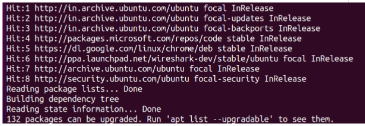 sudo apt update command