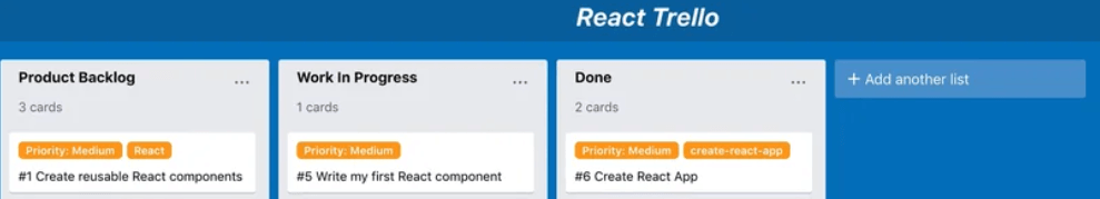 ReactJS Project Examples - React Trello
