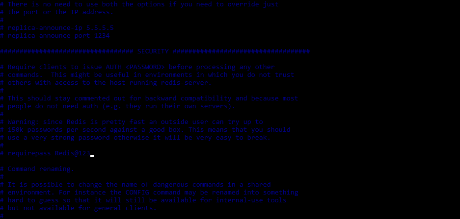 commenting the requirepass parameter
