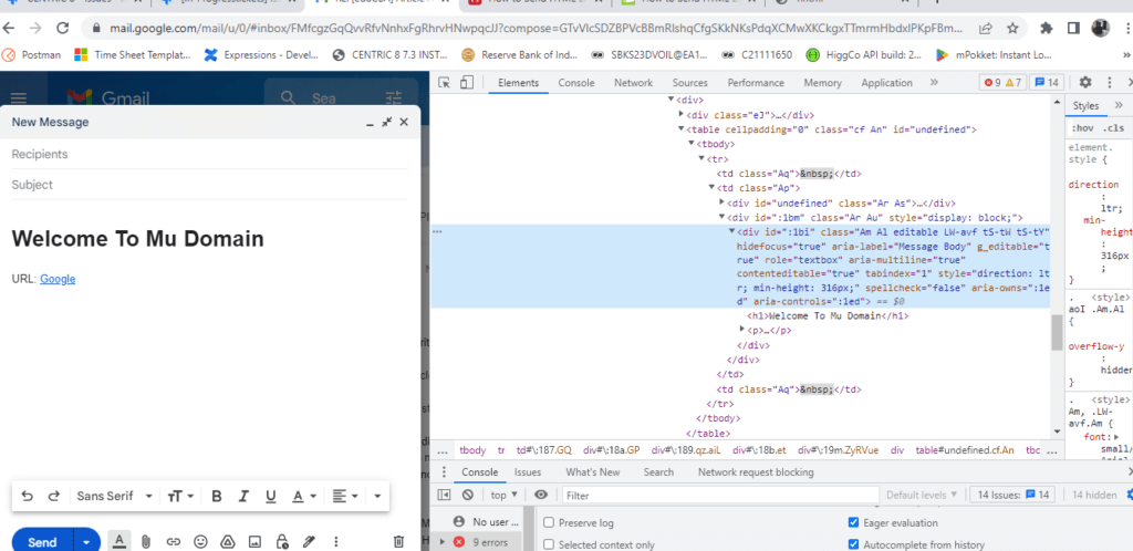 Sending an html email message