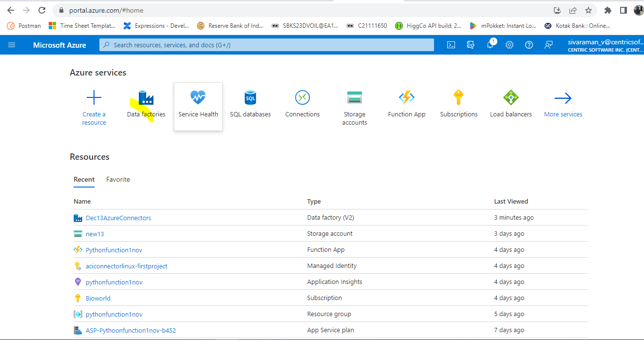 Azure Data Factory Connectors Parameters to do Additional Services