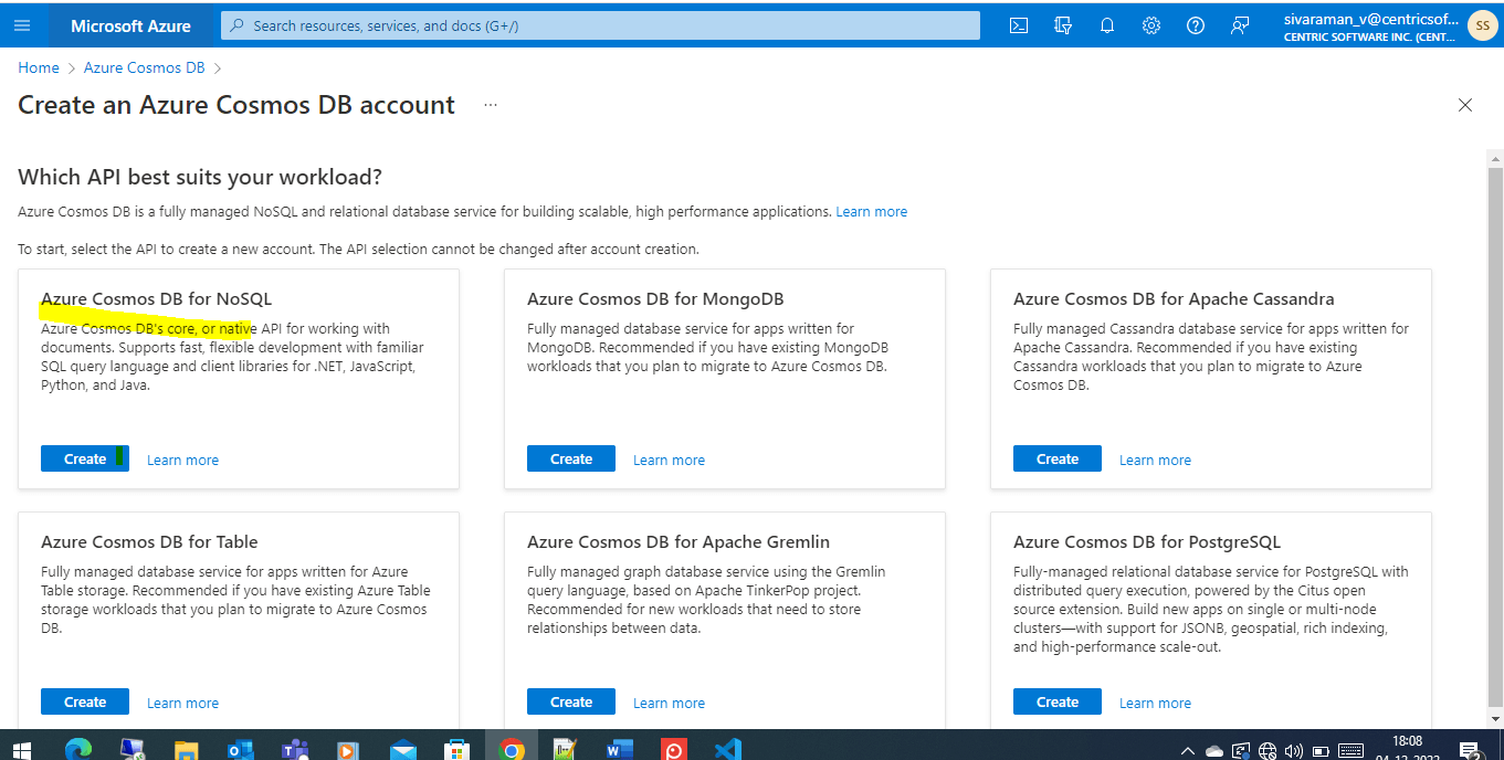 Azure Cosmos DB for NoSQL