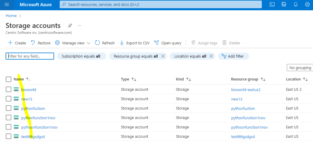 Azure Storage File Accounts