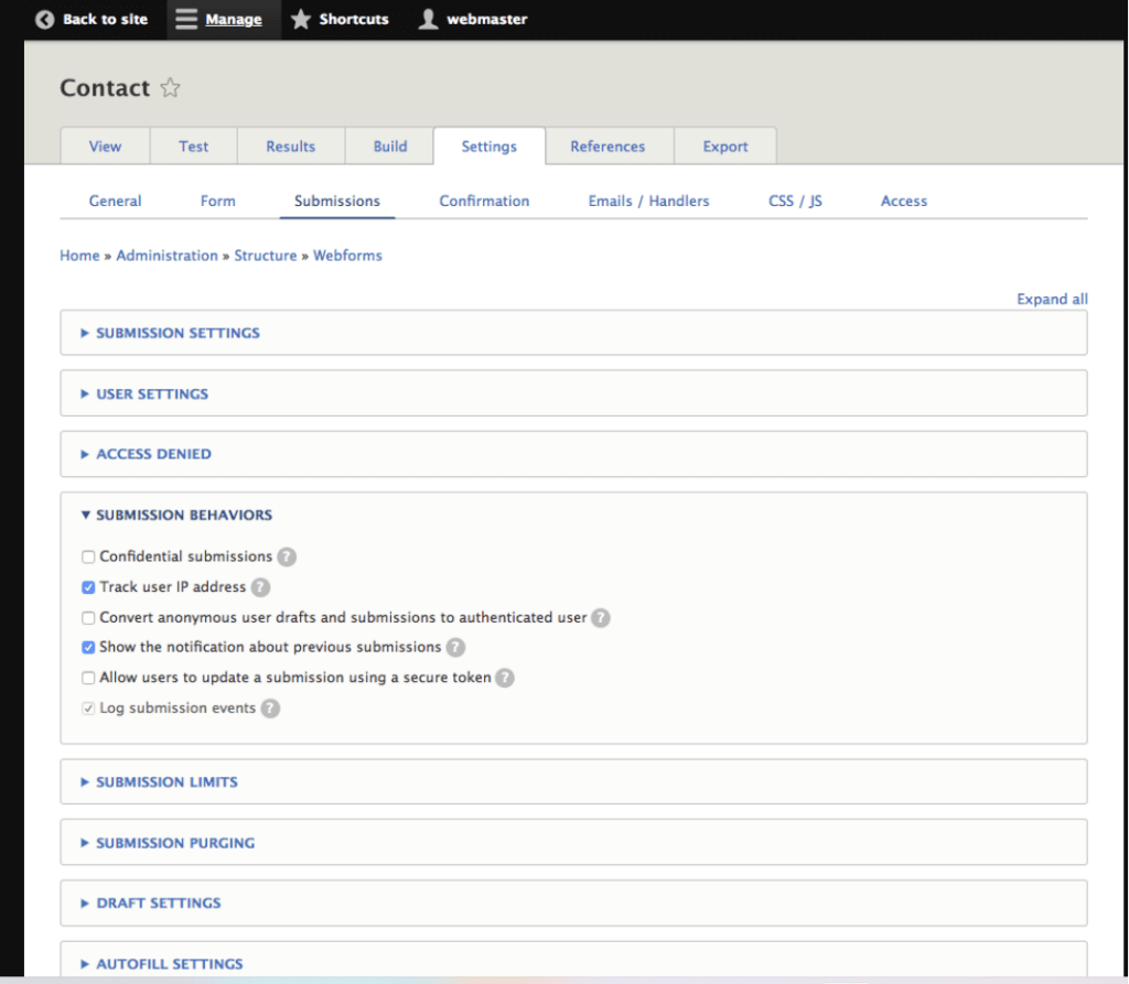 Drupal Webform Submissions