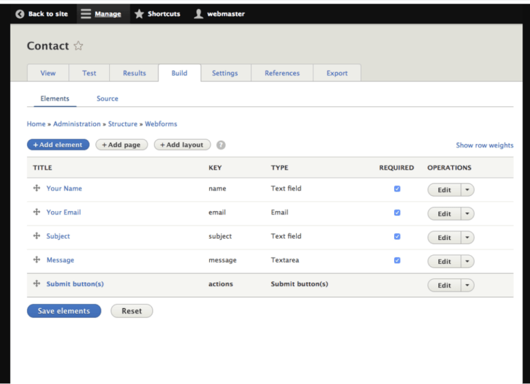 Drupal Webform | OpenSource Form Constructor & Acceptance Manager
