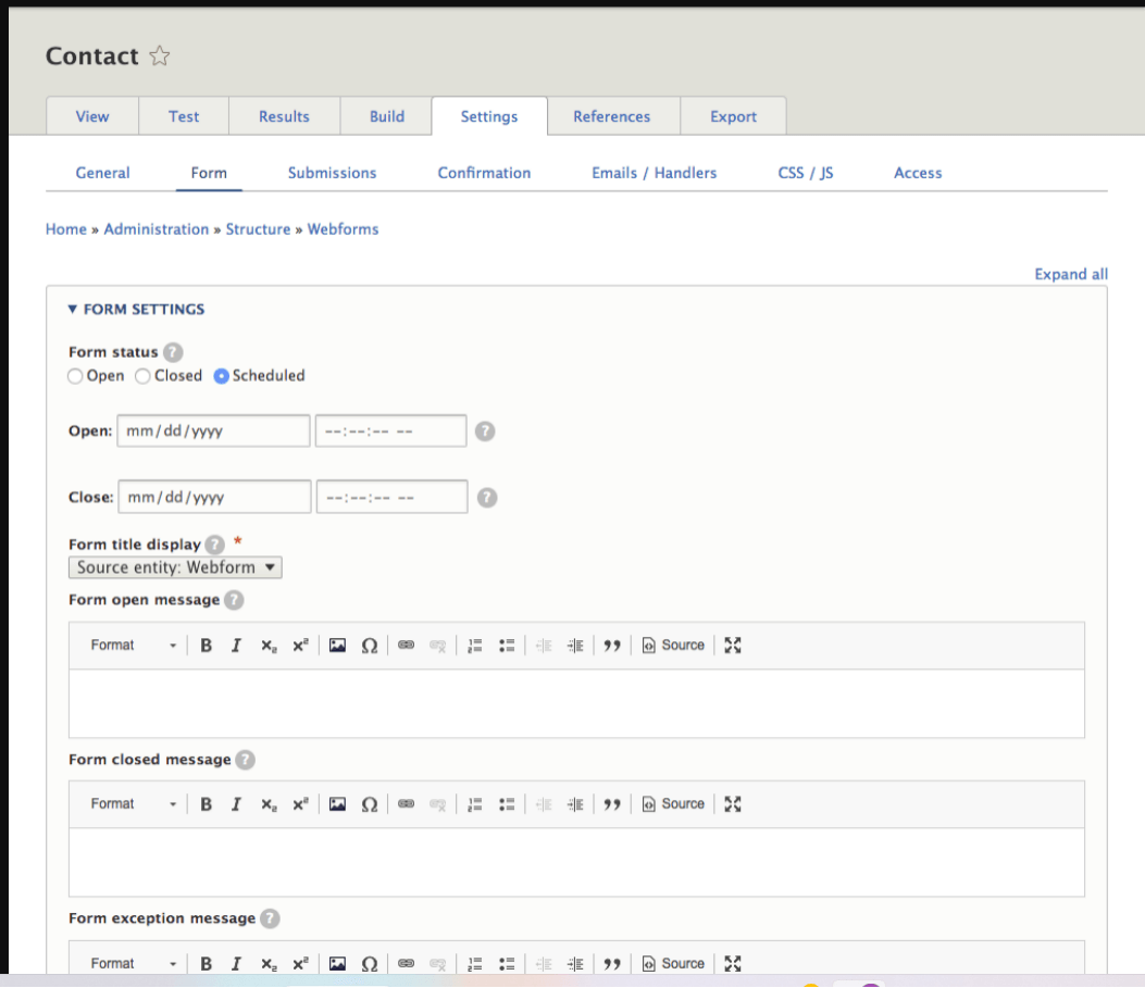 Drupal Webform Form