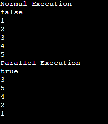 normal and parallel execution