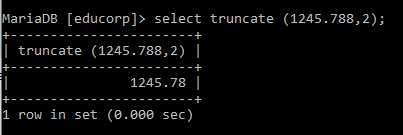 MySQL Function - truncate