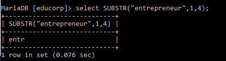 MySQL Function - substr