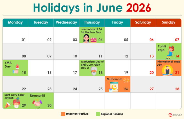 Holidays in June 2026 | Festivals & Public Holidays