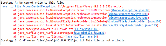 Java nio file AccessDeniedException 1