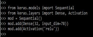Example of keras sequential model