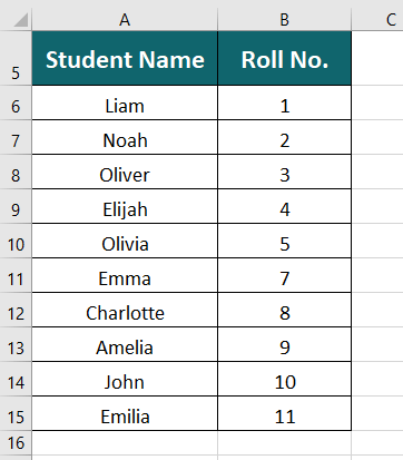 Insert Rows in Excel example 1