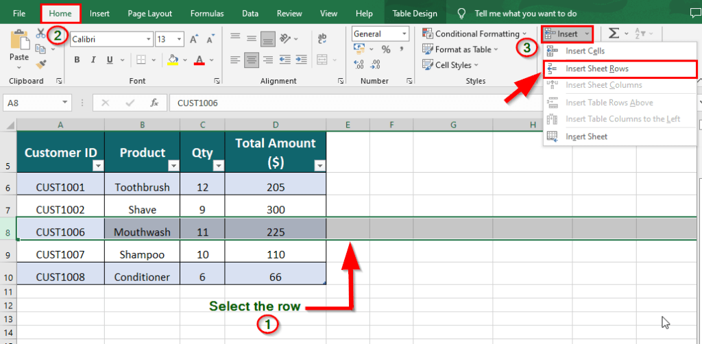 Insert Rows in Excel | Step-by-Step Method with Top 3 Shortcuts