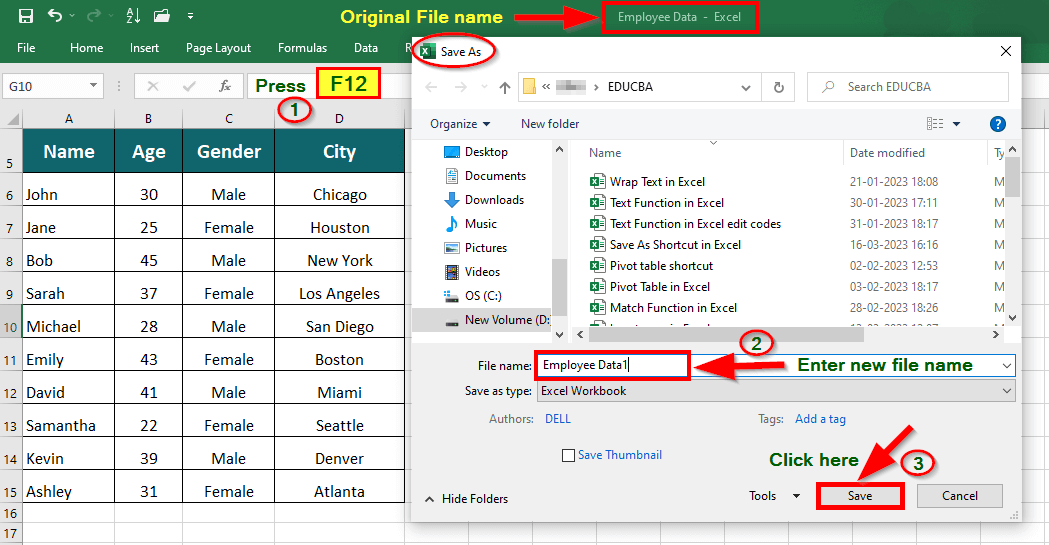 Save As Shortcut in Excel 3 Quick and Easy Methods