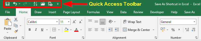 Using the Quick Access Toolbar