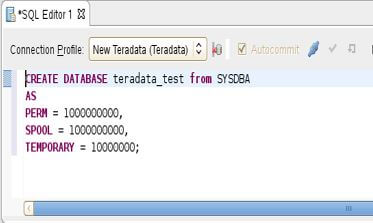 Create Database in teradata
