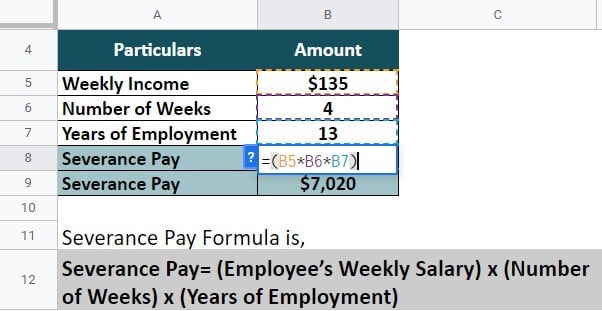 Calculation of severance pay - Labour Lawyer