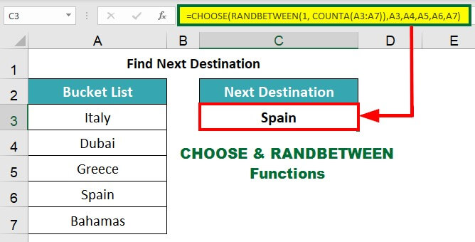 advanced excel formulas-Find the Next Destination