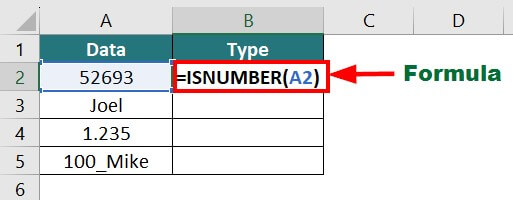 advanced excel formulas-ISNUMBER Function Example 1
