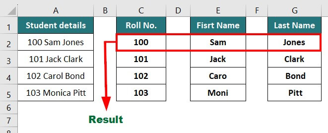 advanced excel formulas-LEFT, MID, and RIGHT Function Example 2