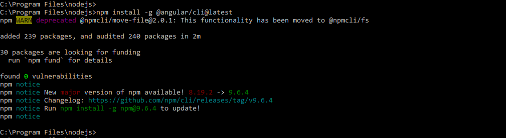 Install angular CLI 