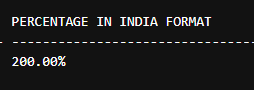 Percentage India Format