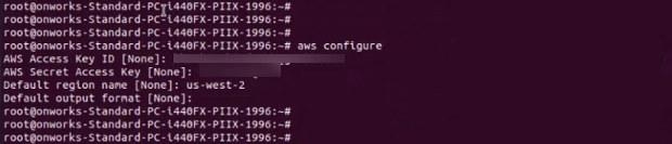 executing the aws configure command