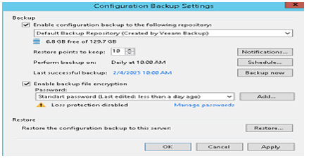 Configure the backup set.- old computer