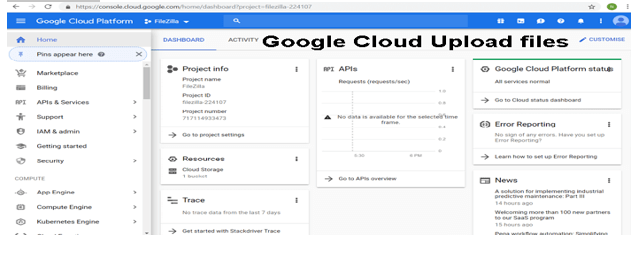 Google Cloud Upload files