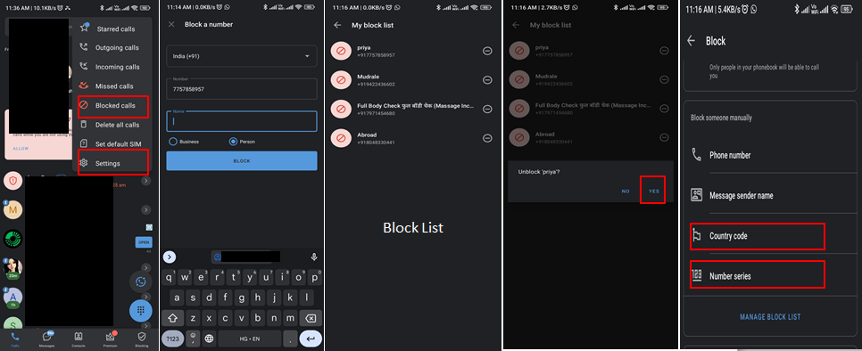 Adjusting Block list Settings