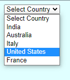 select country dropdown box