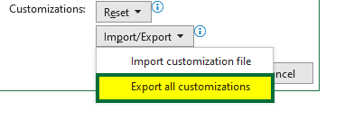 Customize Ribbon-Import and Export 10.2