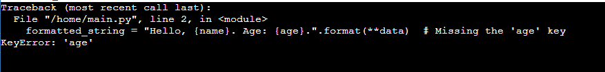 Key Errors-Python format() Function