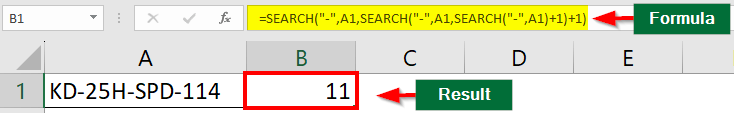 SEARCH Formula in Excel-Nested Search