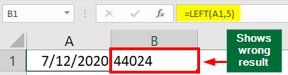 LEFT Formula in Excel-With Dates