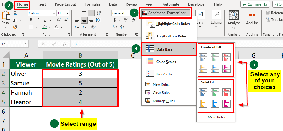 Change Color Of Data Bars In Pivot