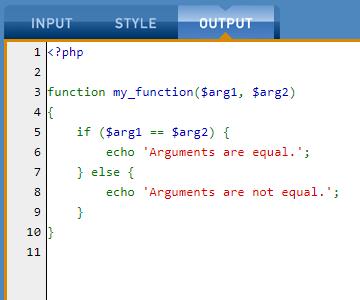 Example #1 -PHP formatter