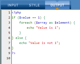 Example #2 -PHP formatter
