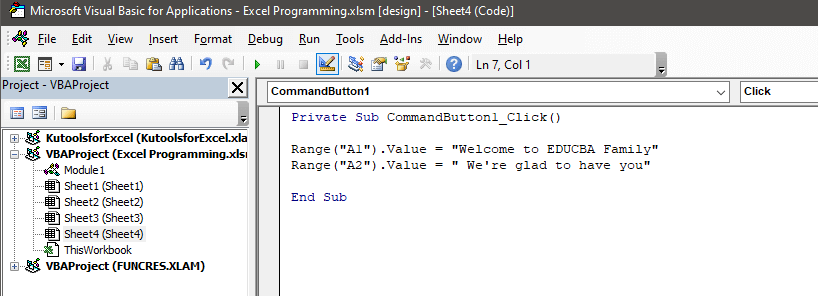 Assign a Macro to the Command Button 2