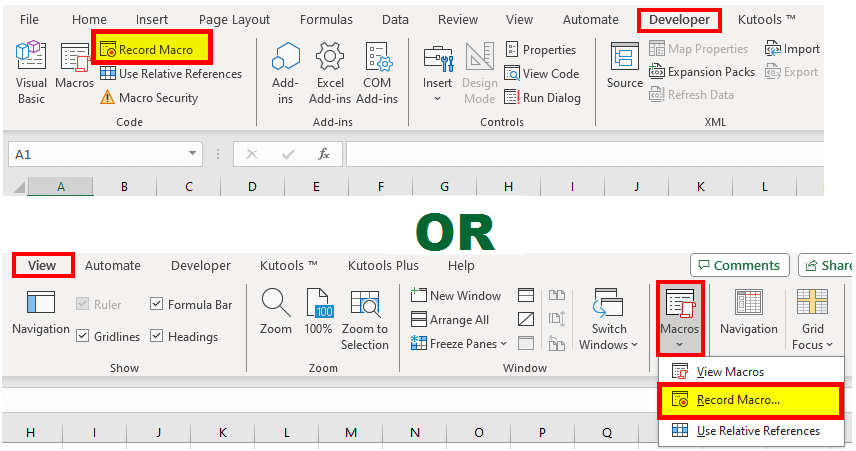 Record a Macro in Excel