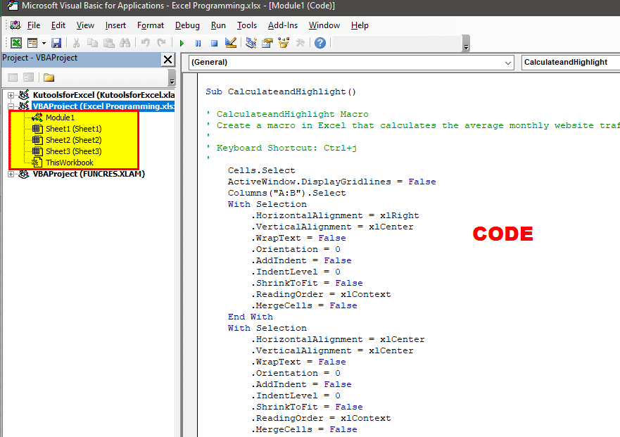 View the VBA Code