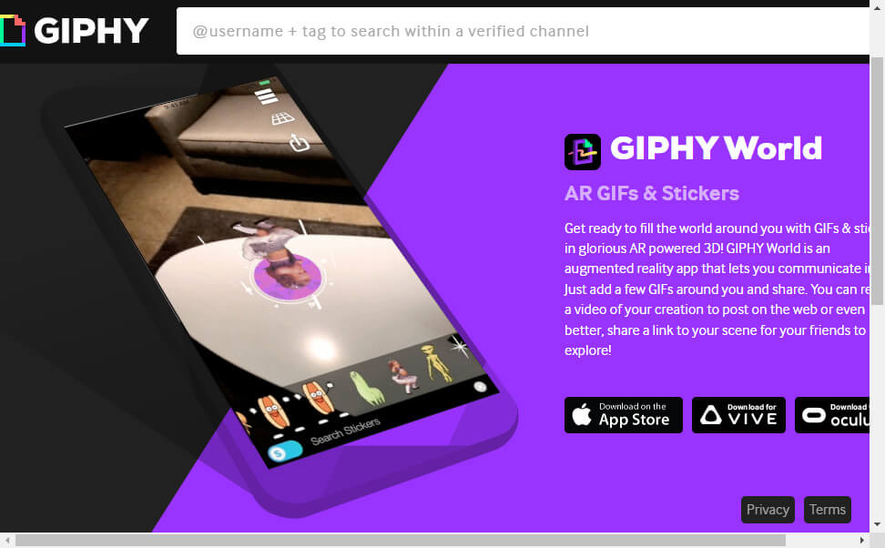 Giphy- Augmented reality apps