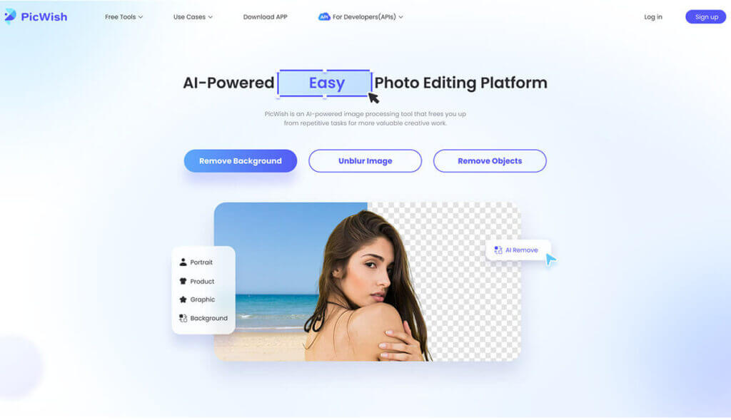 PicWish Best AI Photo Editor Tool to Unblur Blurry Images