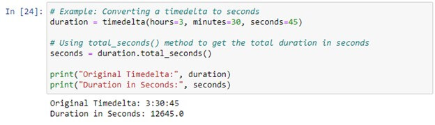 timedelta to Seconds
