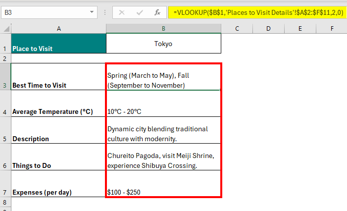 Insert Image in Excel: Method 4: Using VLOOKUP, INDEX & MATCH Functions Step 3