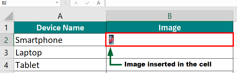 Insert Image in Excel: Method 1-result