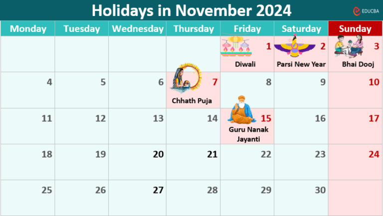 holidays in the month of november 2024