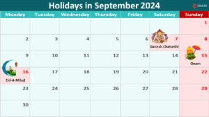 List of Holidays in September 2024 (India) EDUCBA