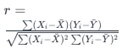 Pearson Correlation Formula table